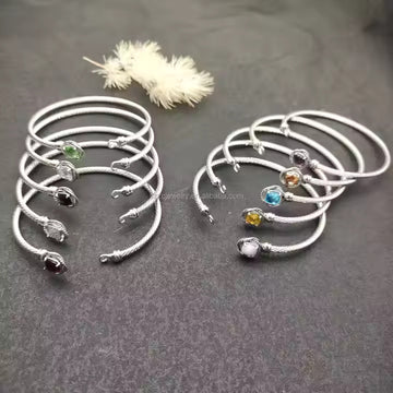 David-Inspired Twist Cable Gemstone Bangles – 17cm & 19cm